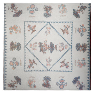 Carreau En Céramique Piquez dans la "broderie Perse", c.1800 (appliqué,