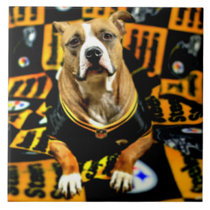 Carreau En Céramique Pitbull Secourt Dog Football Fanatic