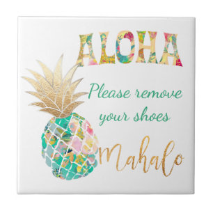Carreau En Céramique PixDezines Aloha Pineapples/DO-IT-YOURSELF arrière