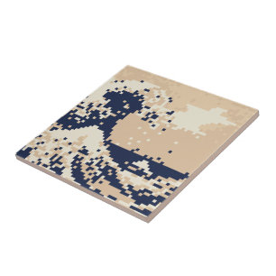 Carreau En Céramique Pixel Tsunami 8 bits Pixel Art