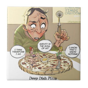 Carreau En Céramique Pizza Profonde et Drôle Philosophie