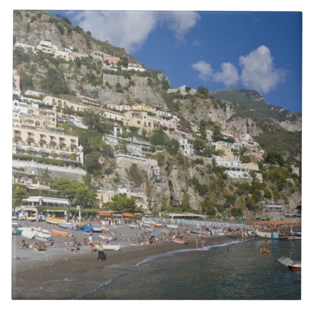 Carreau En Céramique Plage de Positano, Campanie, Italie (Devant)