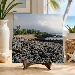Carreau En Céramique Plage de sable noir de Punaluʻu Hawaï Big Island