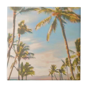 Carreau En Céramique Plage hawaïenne vintage de PixDezines