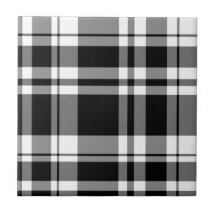 Carreau En Céramique Plaid noir et blanc