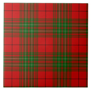 Carreau En Céramique Plaid vert rouge de Comyn tartan
