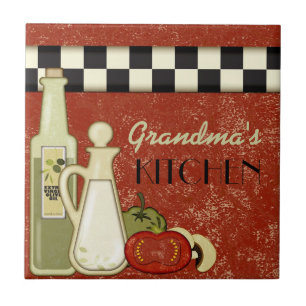 Carreau En Céramique Plaque checkered personnalisable de mur de cuisine
