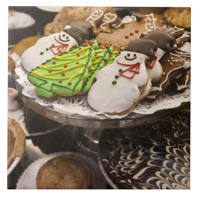 Carreau En Céramique Plaque de cookies de Noël frais (Devant)