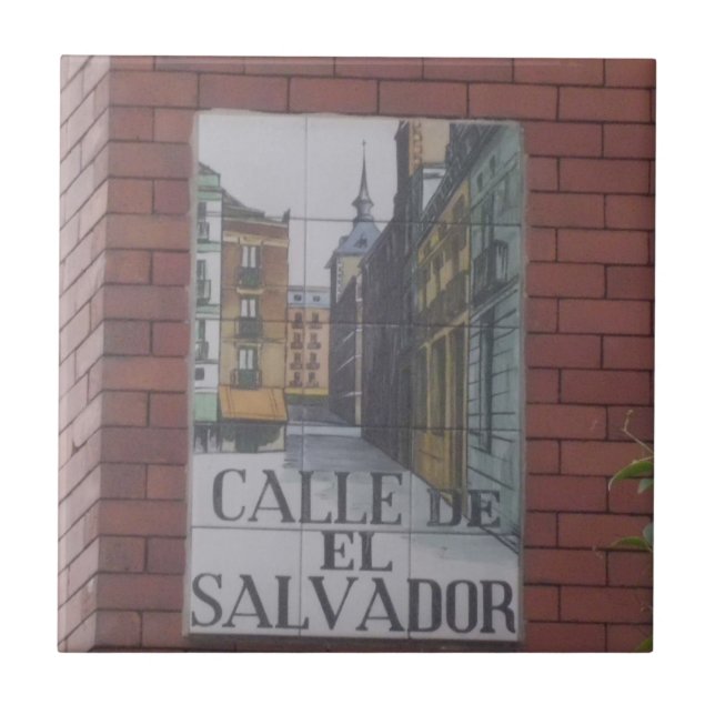 Carreau En Céramique Plaques de rue des tuiles de Madrid (Devant)