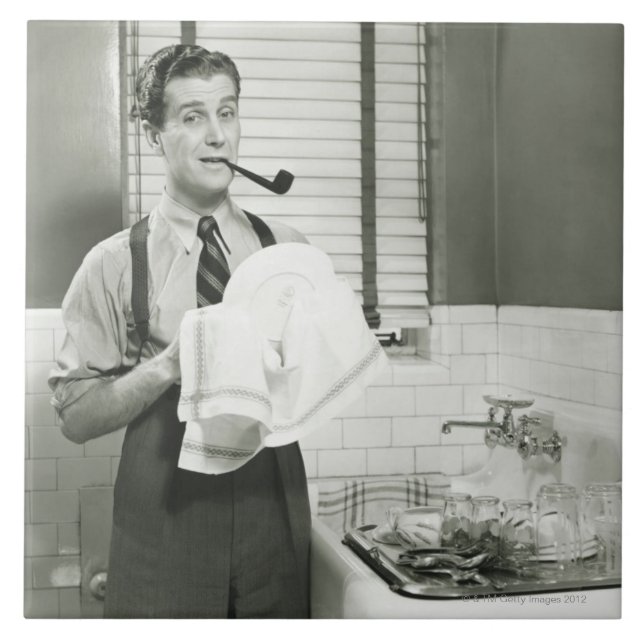 Carreau En Céramique Plats de lavage d'homme (Devant)