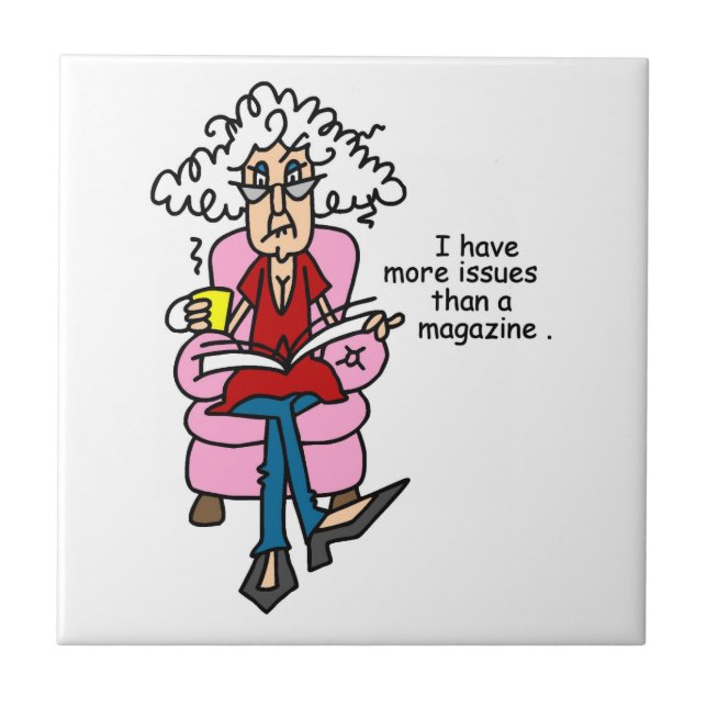 Carreau En Céramique Plus de numéros qu'un Humour de magazine (Devant)