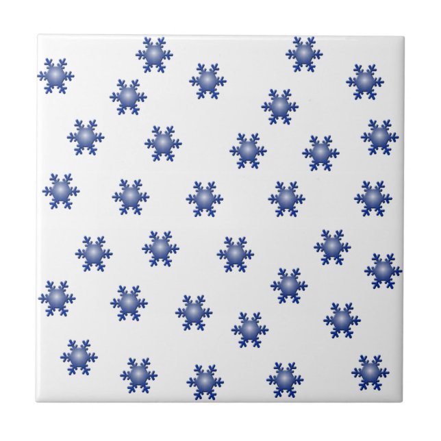 Carreau En Céramique Plusieurs Blue Snowflake Starburst Salutation Céra (Devant)