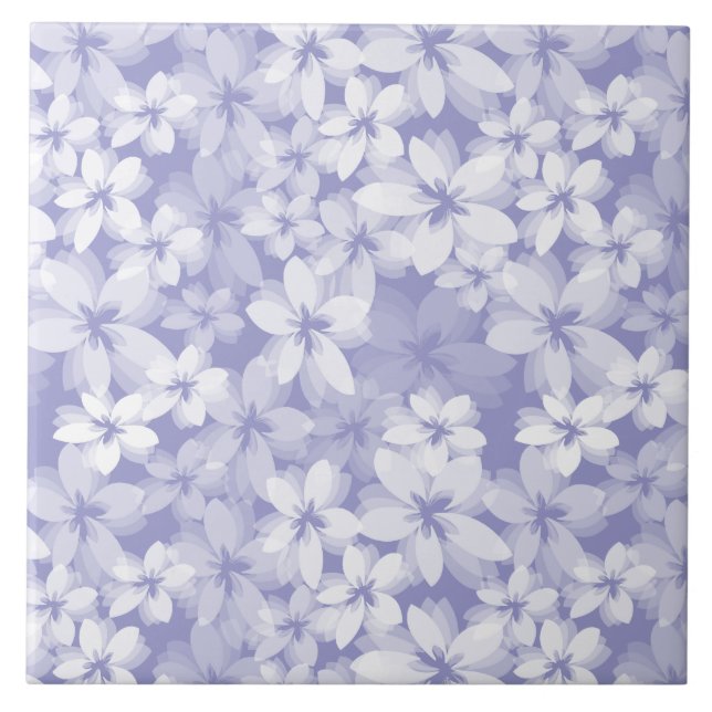 Carreau En Céramique Plutôt Violet Lilac Floral (Devant)