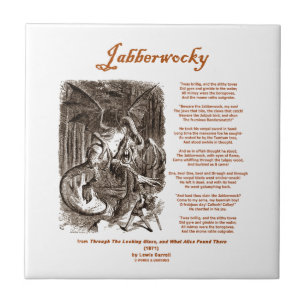 Carreau En Céramique Poème de Jabberwocky par Lewis Carroll