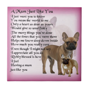 Carreau En Céramique Poème de maman de bouledogue français