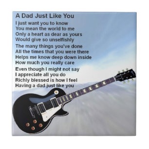 Carreau En Céramique Poème de papa - conception de guitare