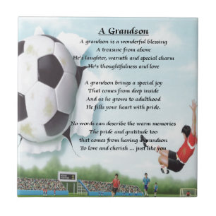 Carreau En Céramique Poème   de petit-fils du football