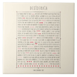 Carreau En Céramique Poème inspiré de desiderata