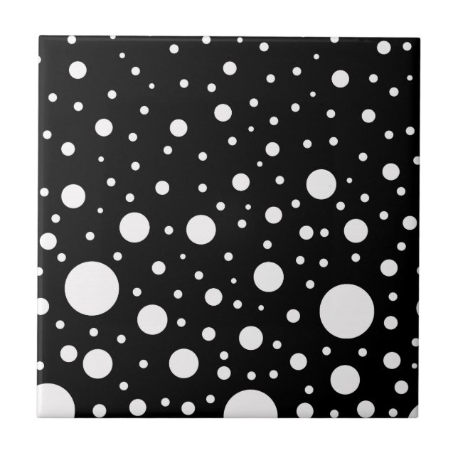 Carreau En Céramique Points noirs et blancs (Devant)