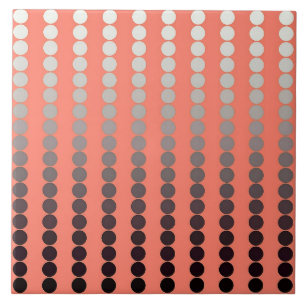 Carreau En Céramique Points satinés - corail et étain