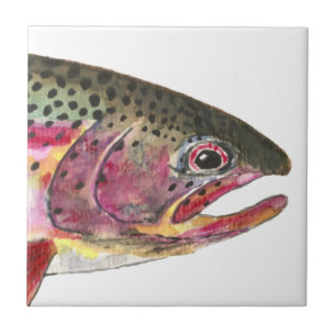 Carreau En Céramique Poisson de truite arc-en-ciel