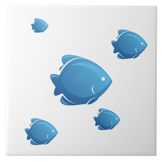 Carreau En Céramique Poissons bleus (Devant)