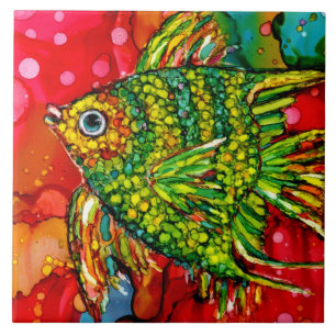 Carreau En Céramique Poissons de l'ange de Lila II