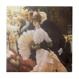 Carreau En Céramique Politique Dame par James Tissot, Victorien Antique