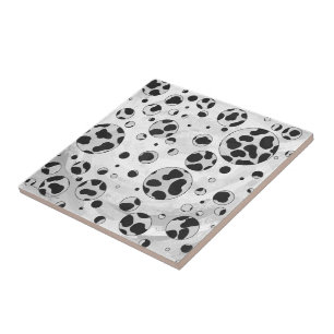 Carreau En Céramique Polka en Dalmatie noir et blanc
