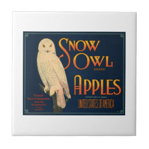 Carreau En Céramique Pommes de la marque Snow Owl Vintage Crate Étique