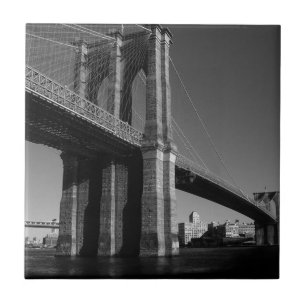 Carreau En Céramique Pont Brooklyn noir et blanc