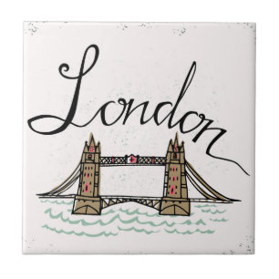 Carreau En Céramique Pont en lettres de Londres de main