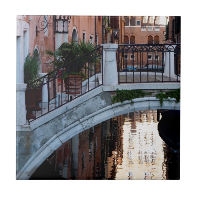 Carreau En Céramique Pont sur un canal (Devant)