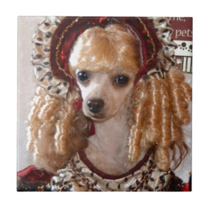 Carreau En Céramique Poodle victorien Love Chien Pose