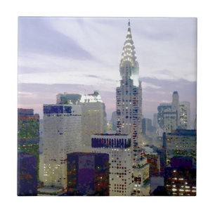 Carreau En Céramique Pop Art Oil Paint Effet New York