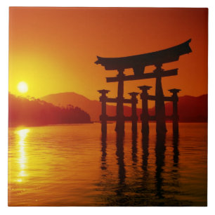 Carreau En Céramique Porte O-Torii, sanctuaire d'Itsukushima, Miyajima,