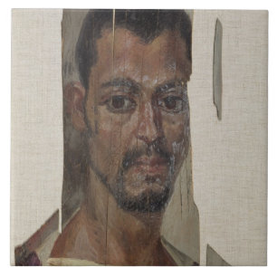 Carreau En Céramique Portrait de Fayum (cire d'encaustic sur le bois)