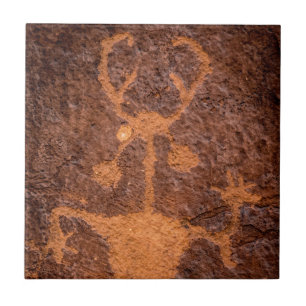 Carreau En Céramique Portrait de pétroglyphe d'homme de Moab - Utah