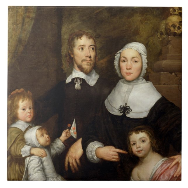 Carreau En Céramique Portrait d'une famille, probablement celui de (Devant)