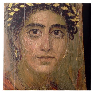 Carreau En Céramique Portrait d'une femme, de Fayum, Romano-Égyptien,