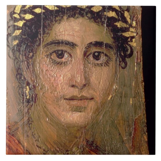 Carreau En Céramique Portrait d'une femme, de Fayum, Romano-Égyptien, (Devant)