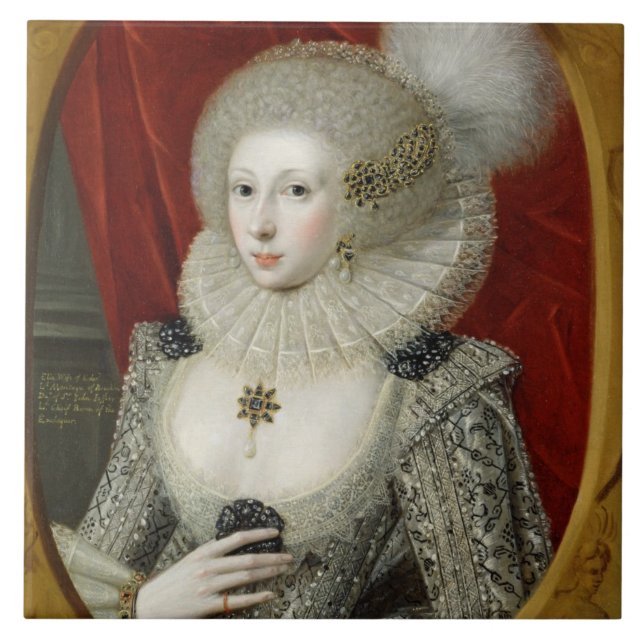 Carreau En Céramique Portrait d'une femme, probablement coton de (Devant)