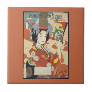 Carreau En Céramique Poster Vintage voyage Osaka Japon