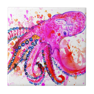 Carreau En Céramique Poulpe coloré Art02