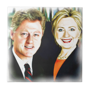 Carreau En Céramique Président Bill Clinton et Président Hillary Clinto