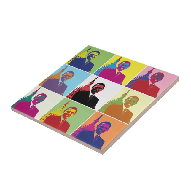 Carreau En Céramique Président Obama Pop Art (Côté)