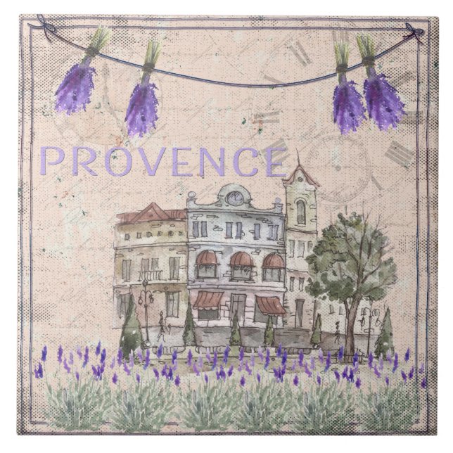 Carreau En Céramique Provence France Lavender Flower Summer Love (Devant)