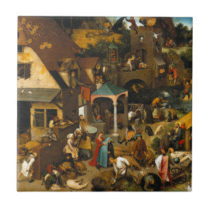 Carreau En Céramique Proverbes hollandais par Pieter Bruegel l'Ancien