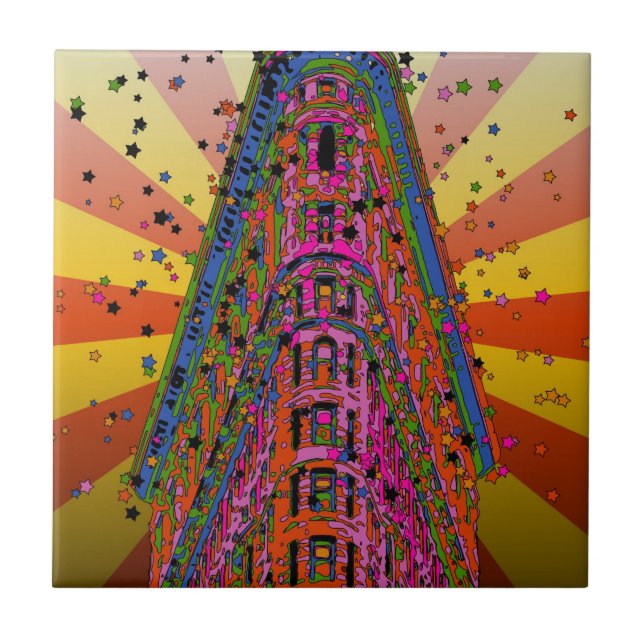 Carreau En Céramique Psychedelic NYC - Top of the Flatiron Building A2 (Devant)
