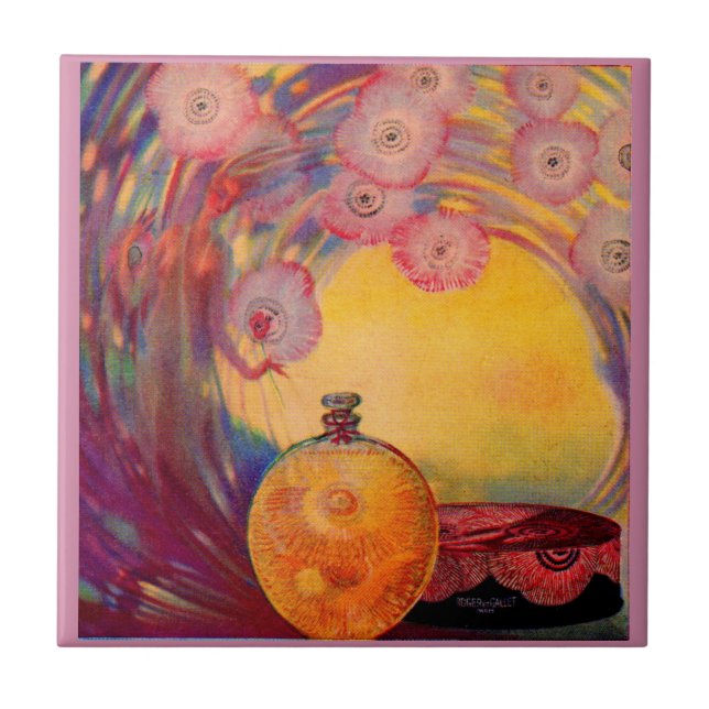 Carreau En Céramique Publicité de parfum Roger & Gallet 1927 (Devant)